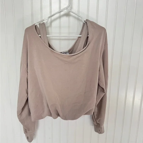 Aerie Off Shoulder Sweatshirt Top - Picture 2 of 3